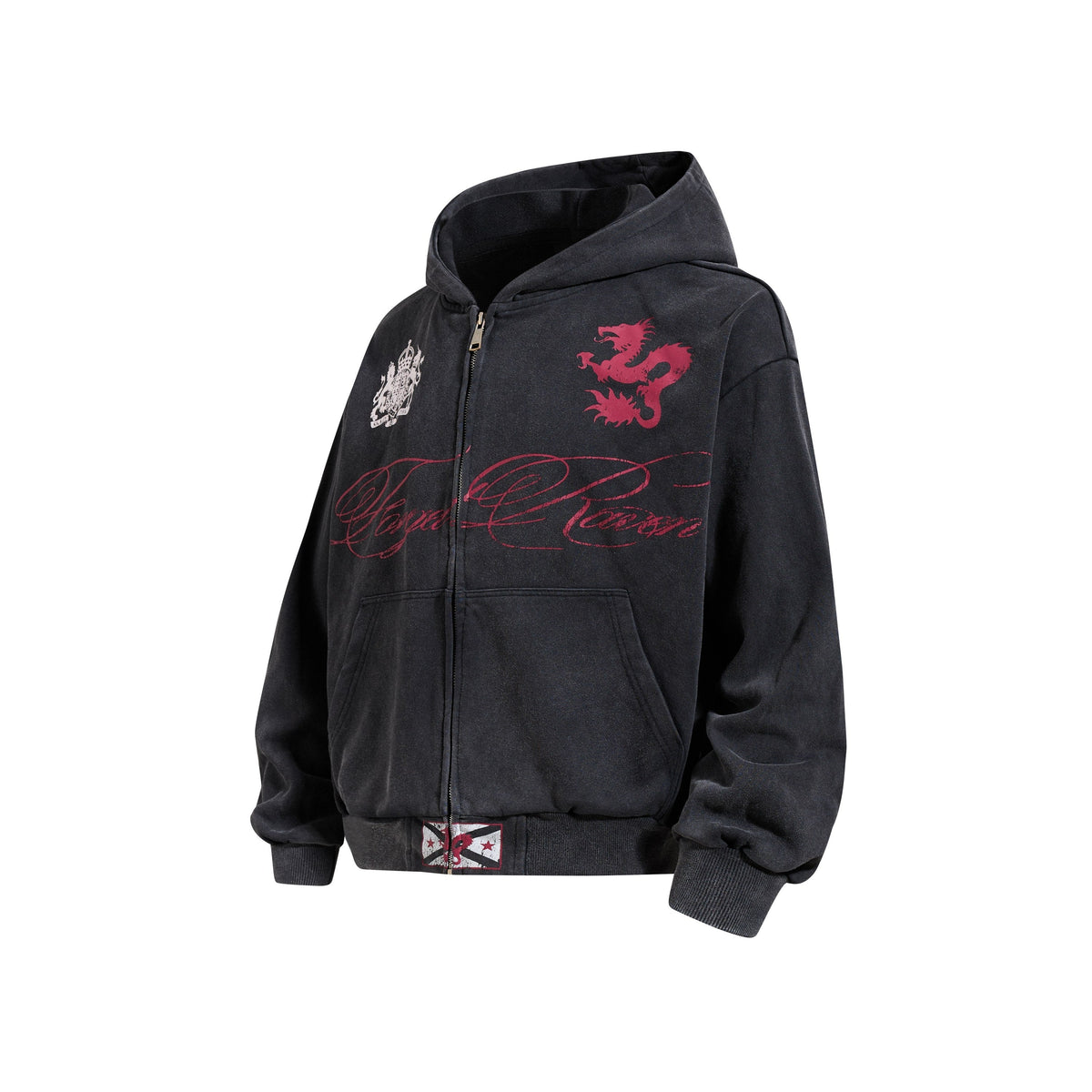 Madxmarx Dragon Script Zip-Up Hoodie