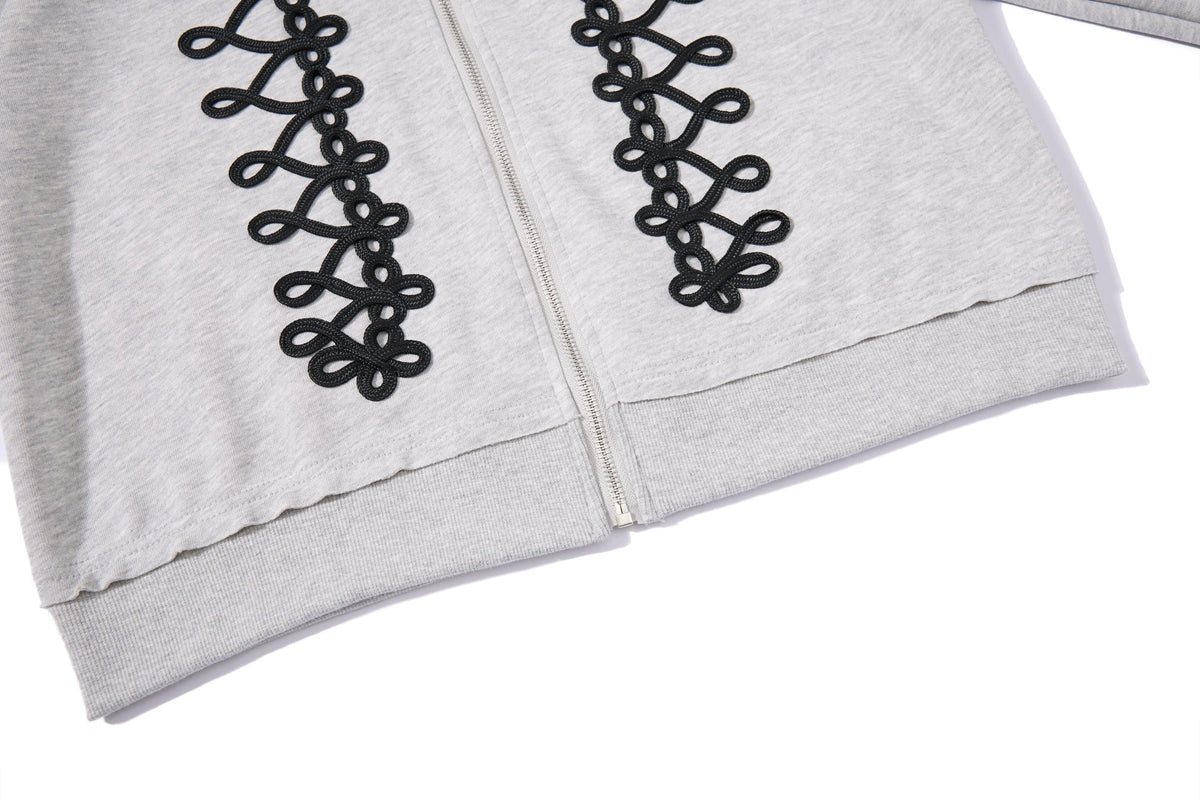 Madxmarx Braided Detail Zip-Up Hoodie