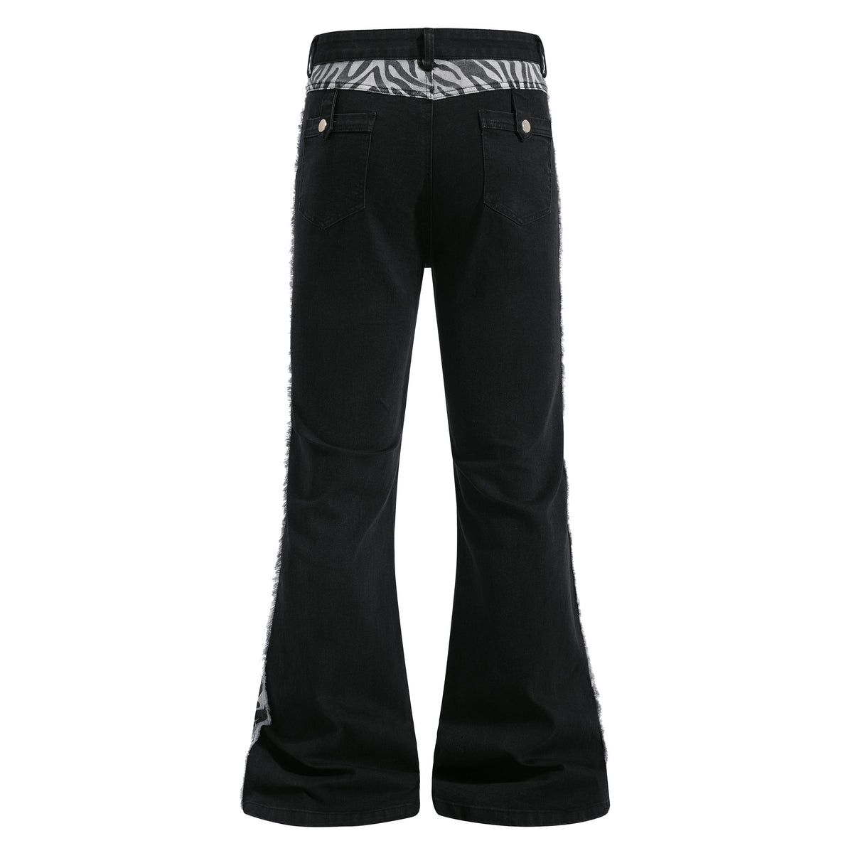 Madxmarx Zebra Panel Cargo Flared Jeans
