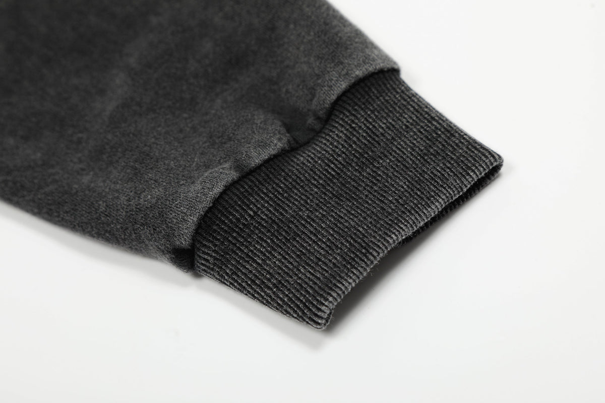 Madxmarx Asymmetric Zip Washed Hoodie Jacket