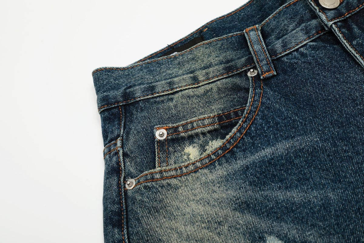 Madxmarx Vintage-Waschung Wide-Leg-Jeans