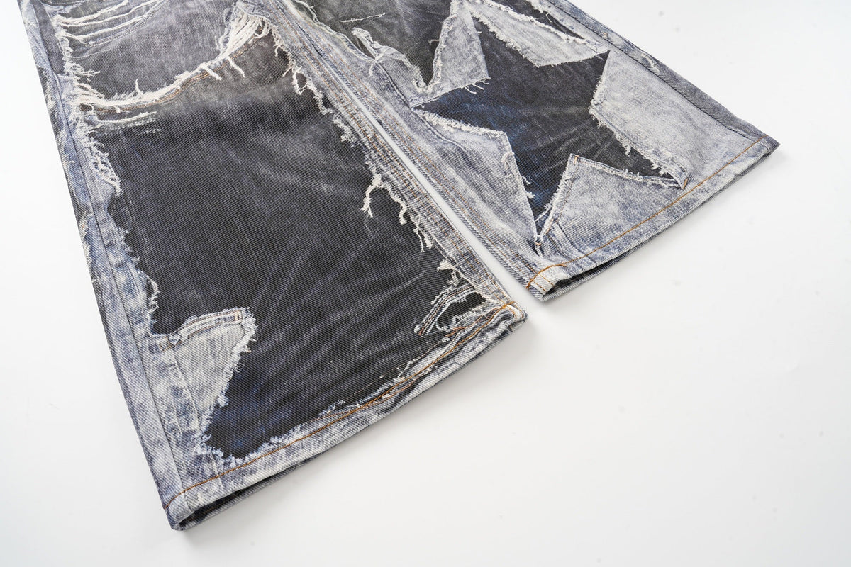 Madxmarx Distressed Patchwork Jeans