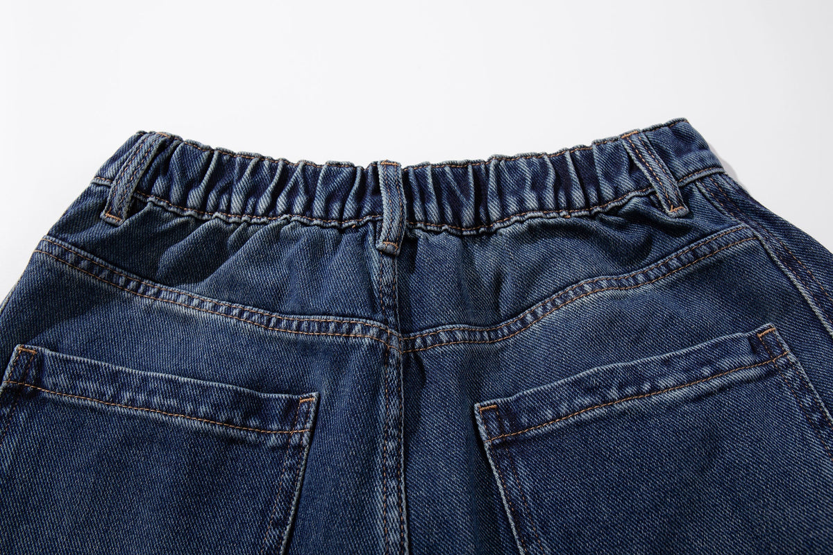 Madxmarx Distressed Panel Wide-Leg Jeans