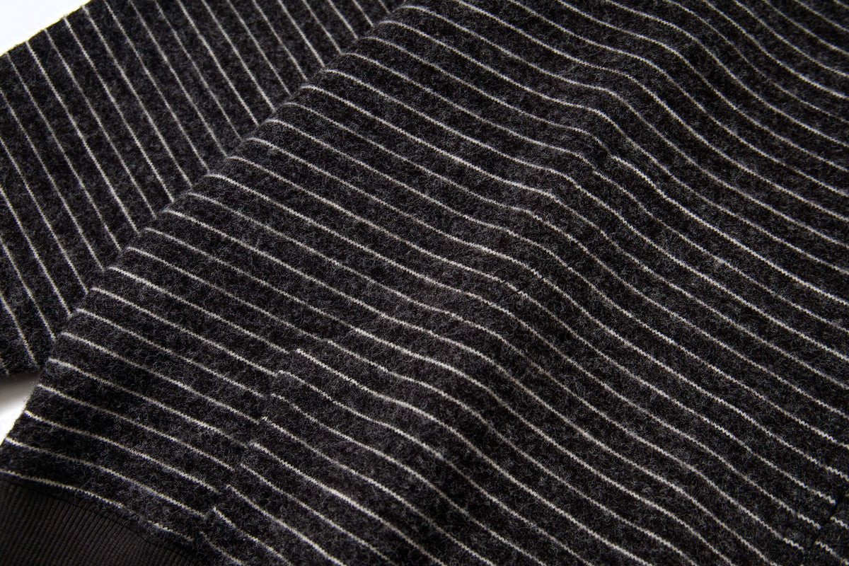 Madxmarx Striped Knit Zip Hoodie