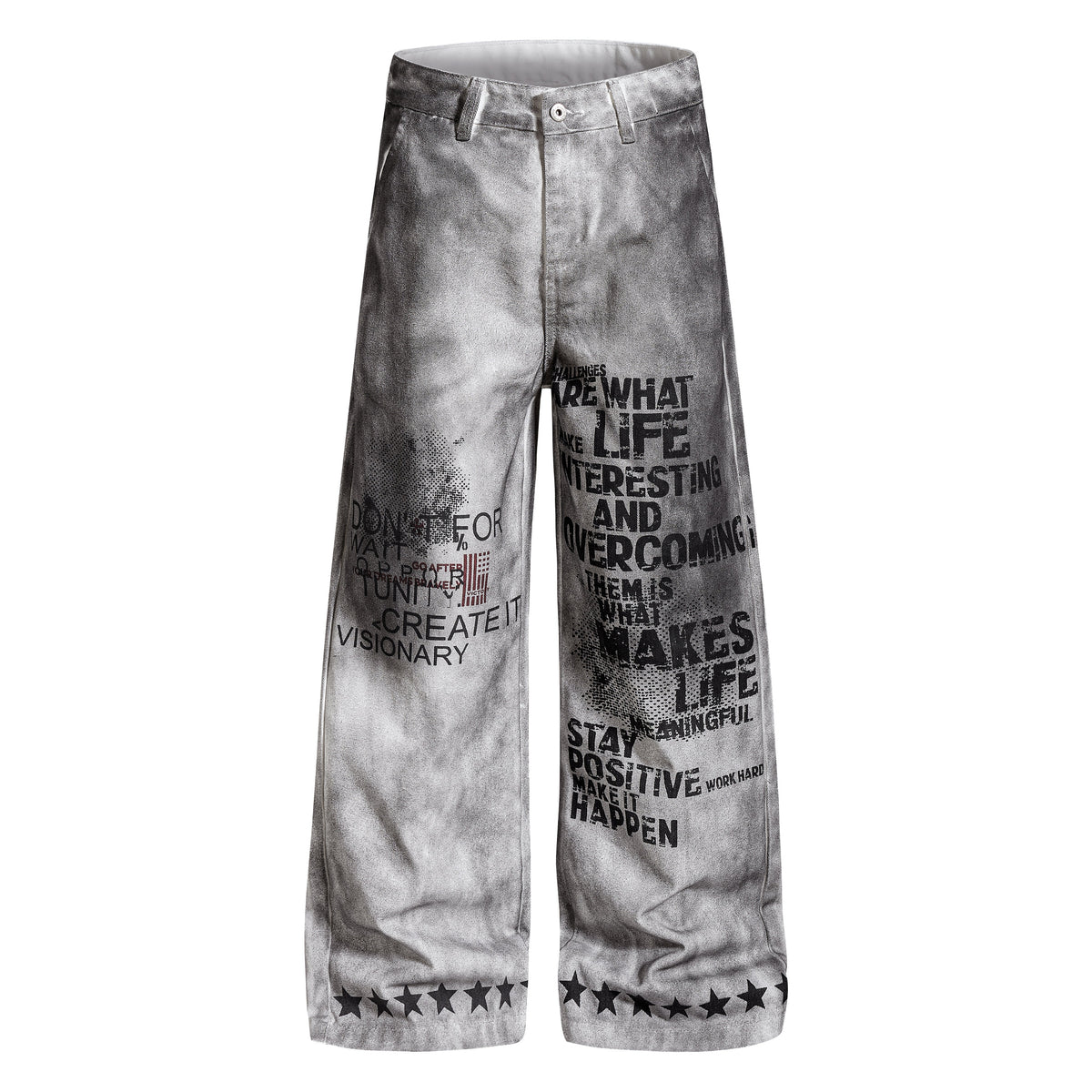 Pantalon large délavé à motif graphique Madxmarx