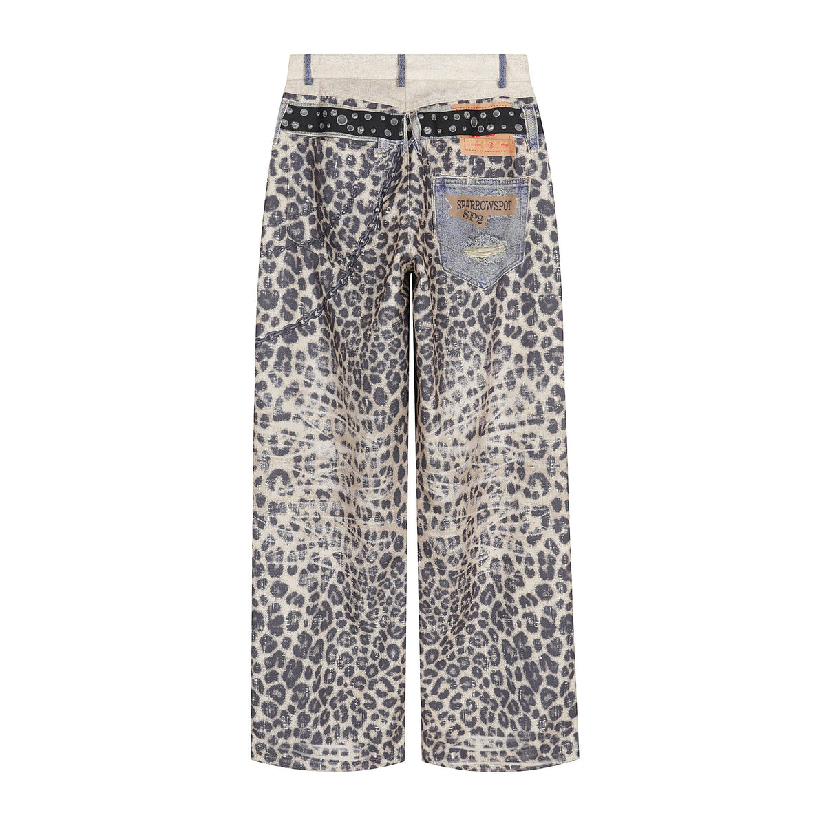 Pantalon en résille à patchwork léopard Madxmarx