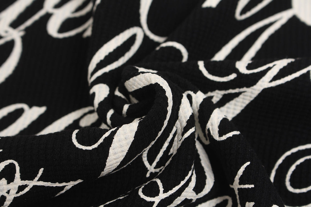 Madxmarx Script Graphic Waffle Long Sleeve