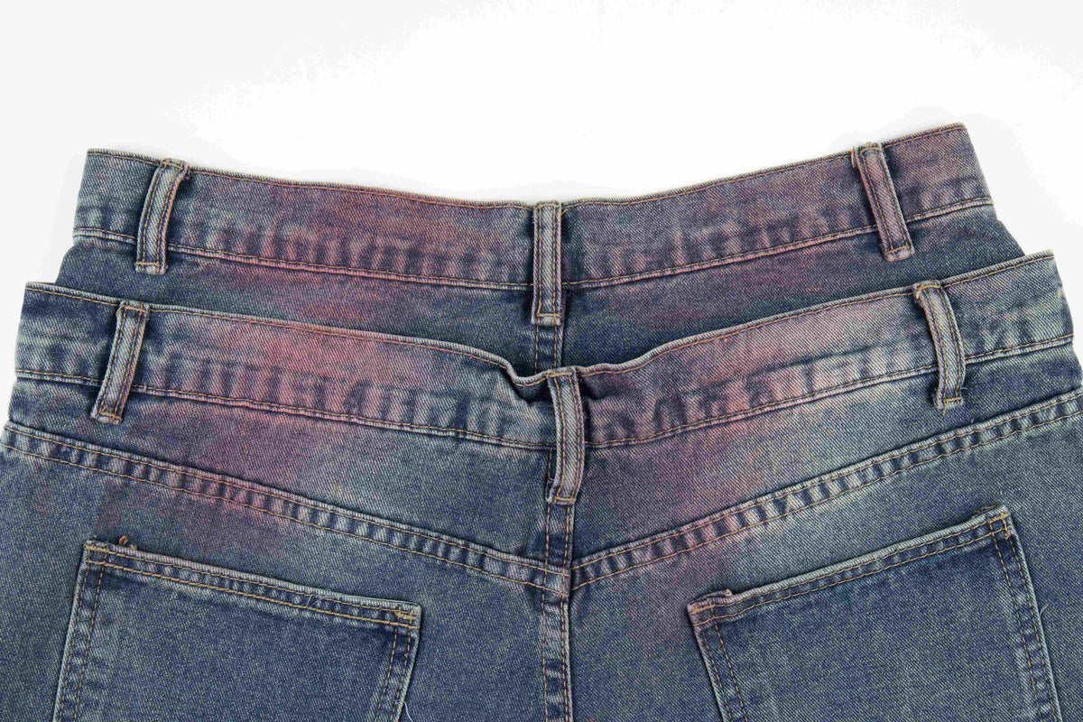 Madxmarx Distressed-Jeans mit weitem Bein in Washed-Optik