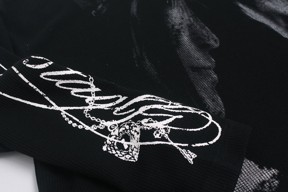 Madxmarx Studded Graphic Long Sleeve Tee