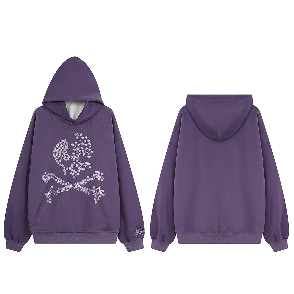 Madxmarx Rhinestone Skull Pullover Hoodie
