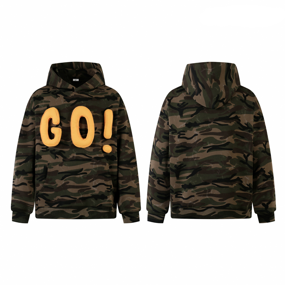 Madxmarx Camo “GO!” Puff Hoodie