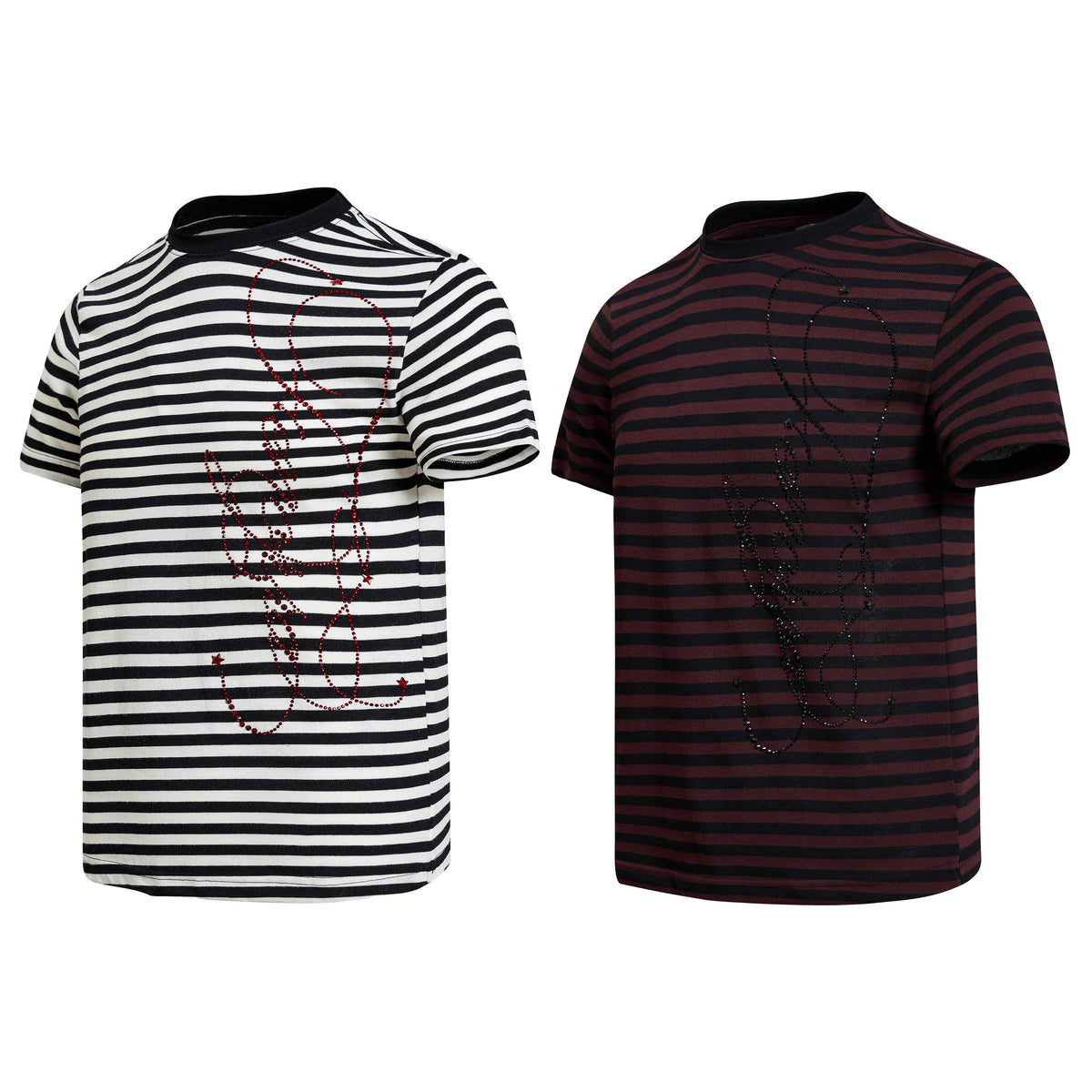 Madxmarx Rhinestone Stripe Tee