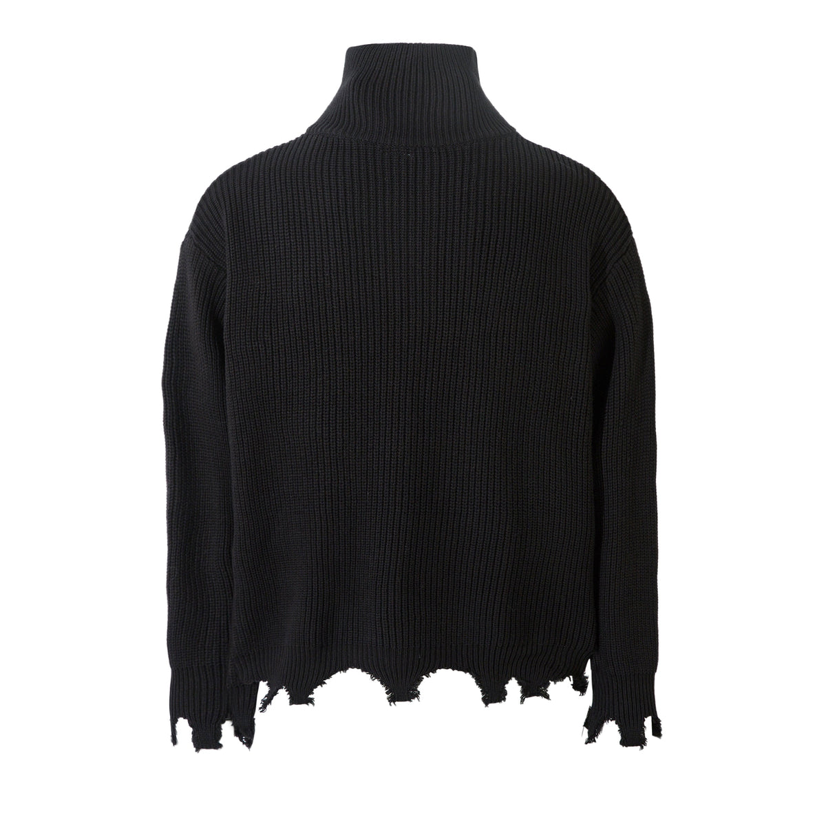 Madxmarx Distressed Zip-Up Knit Cardigan