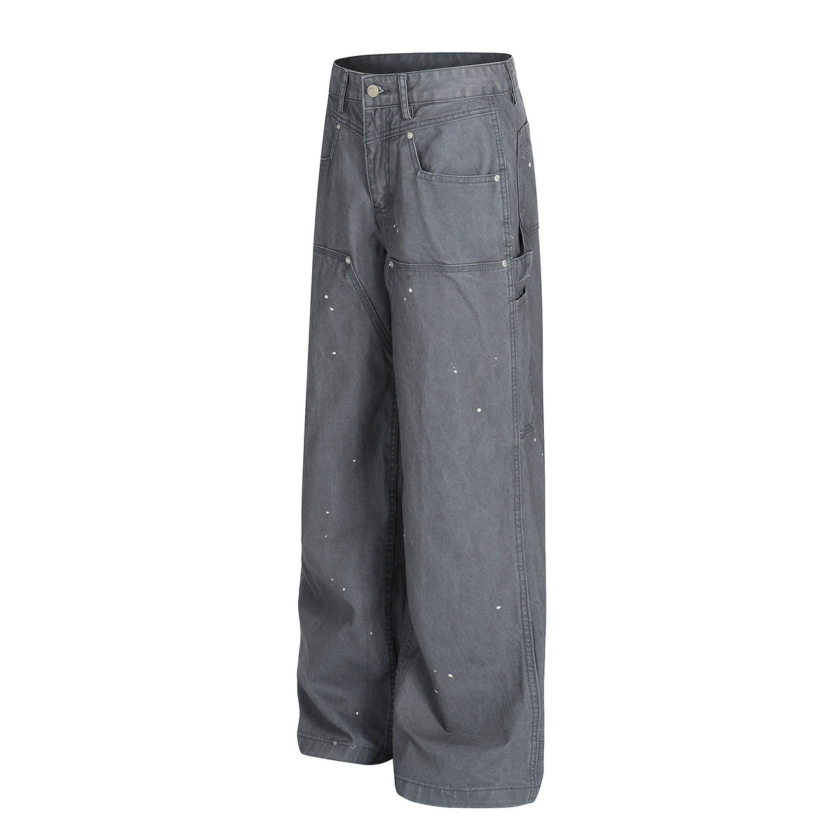Madxmarx Paint-Splatter Utility Wide-Leg Jeans