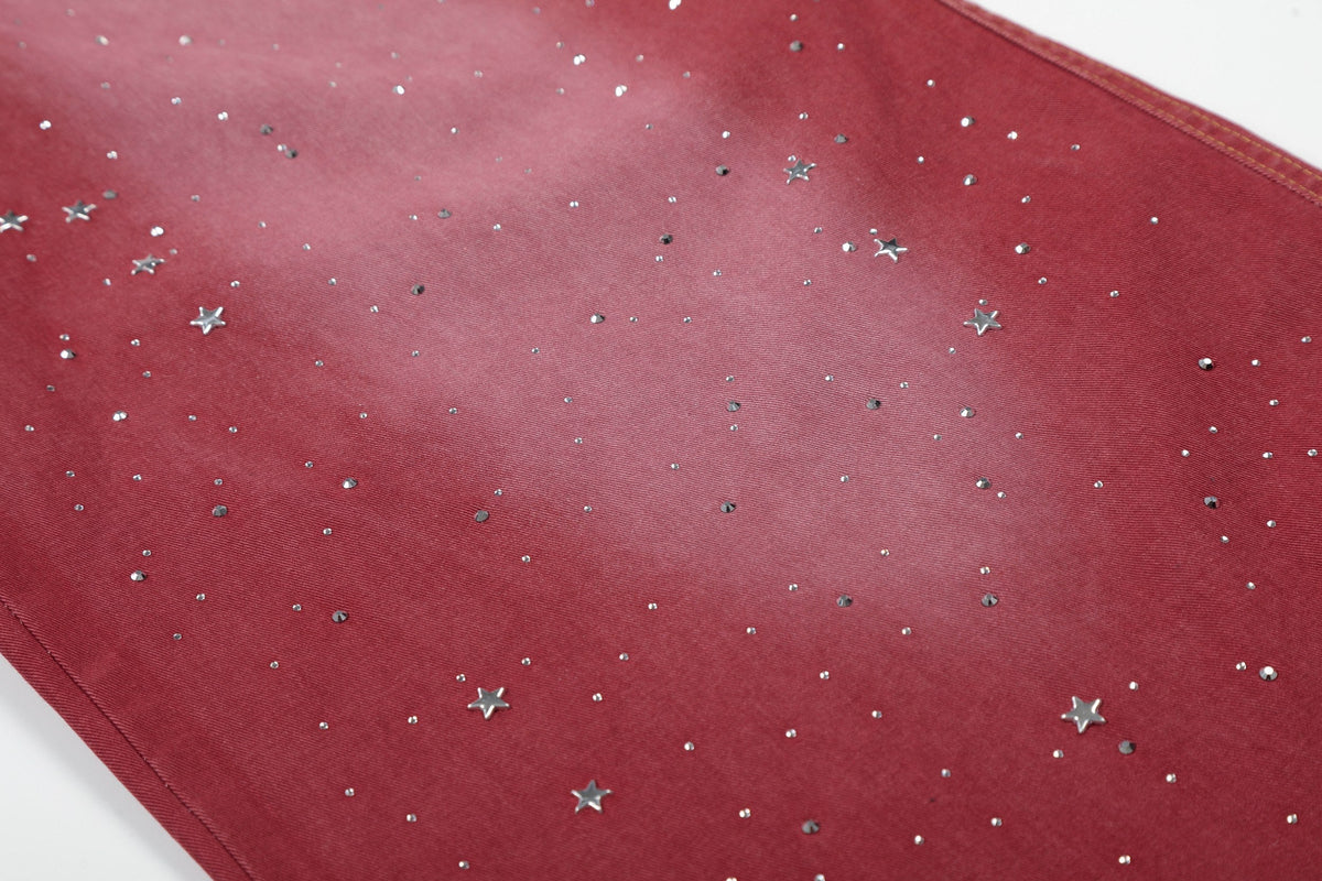 Madxmarx „Vintage Red Splatter Wide-Leg Pants“