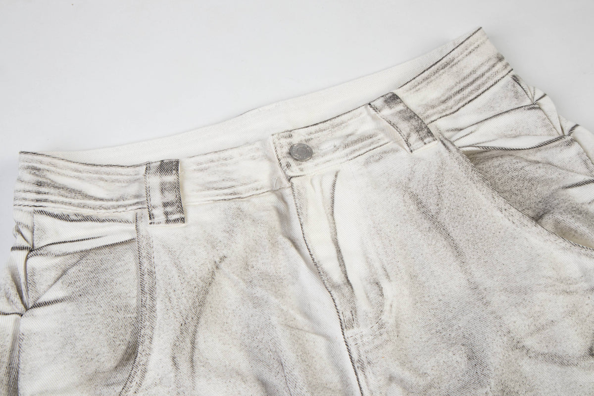 Madxmarx Multi-Pocket Washed Cargo Jeans