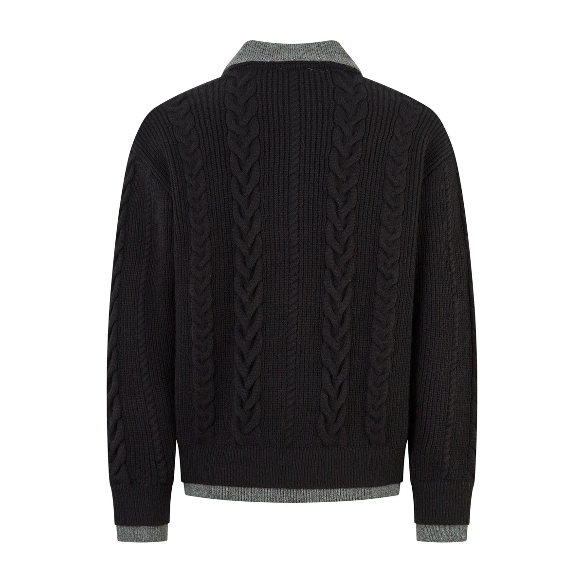 Madxmarx Vintage Cable Knit Polo Sweater