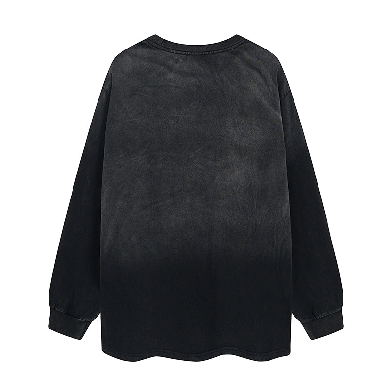 Madxmarx Gradient Washed Graphic Long Sleeve Tee