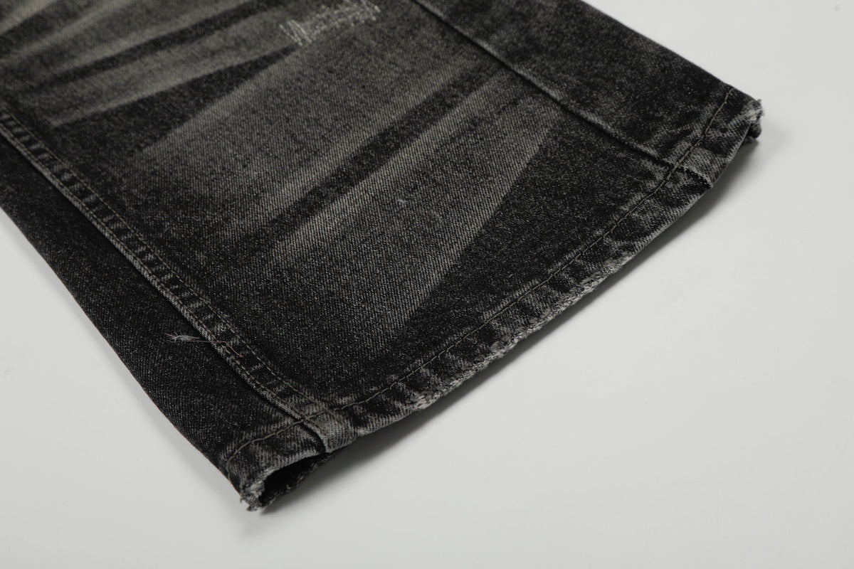 Pantalon en jean délavé et vieilli Madxmarx