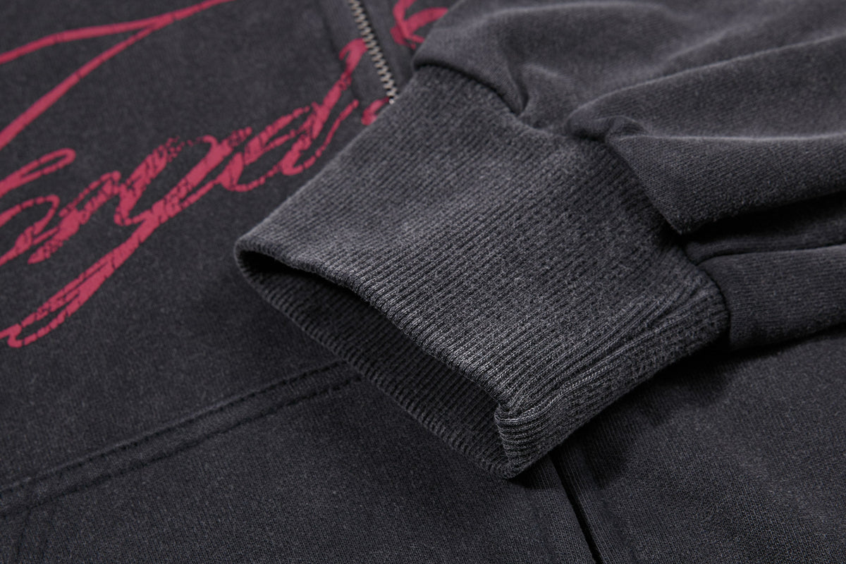 Madxmarx Dragon Script Zip-Up Hoodie