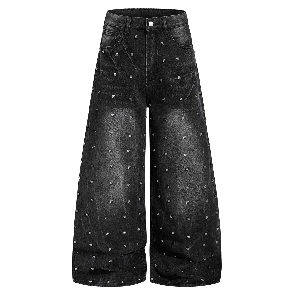 Madxmarx Studded Wide-Leg Denim Jeans