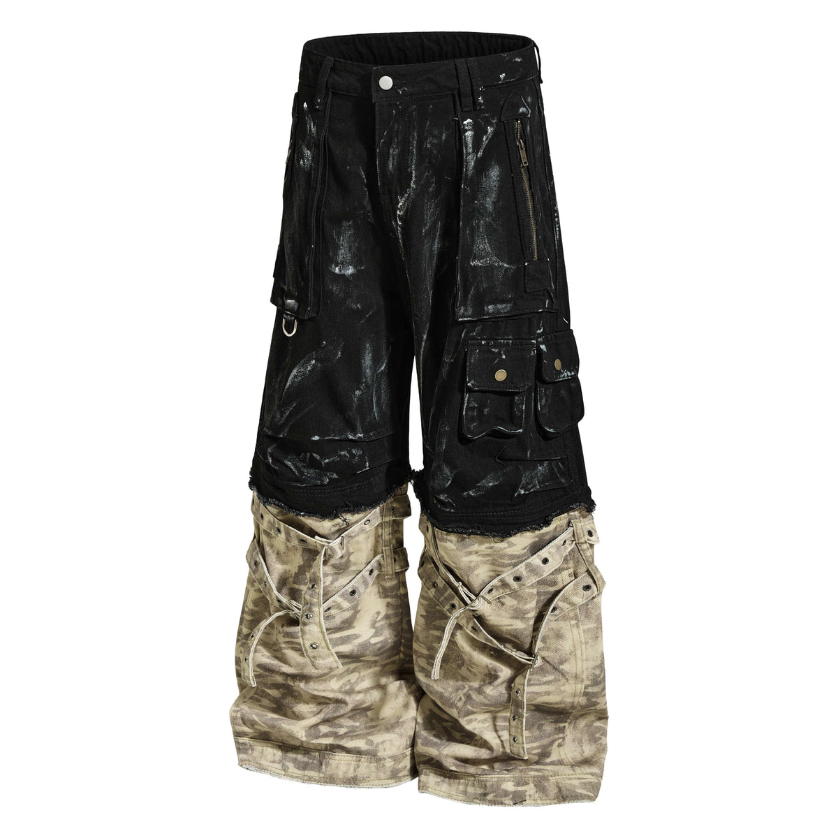 Madxmarx Gewaschene Utility-Cargohose aus Denim