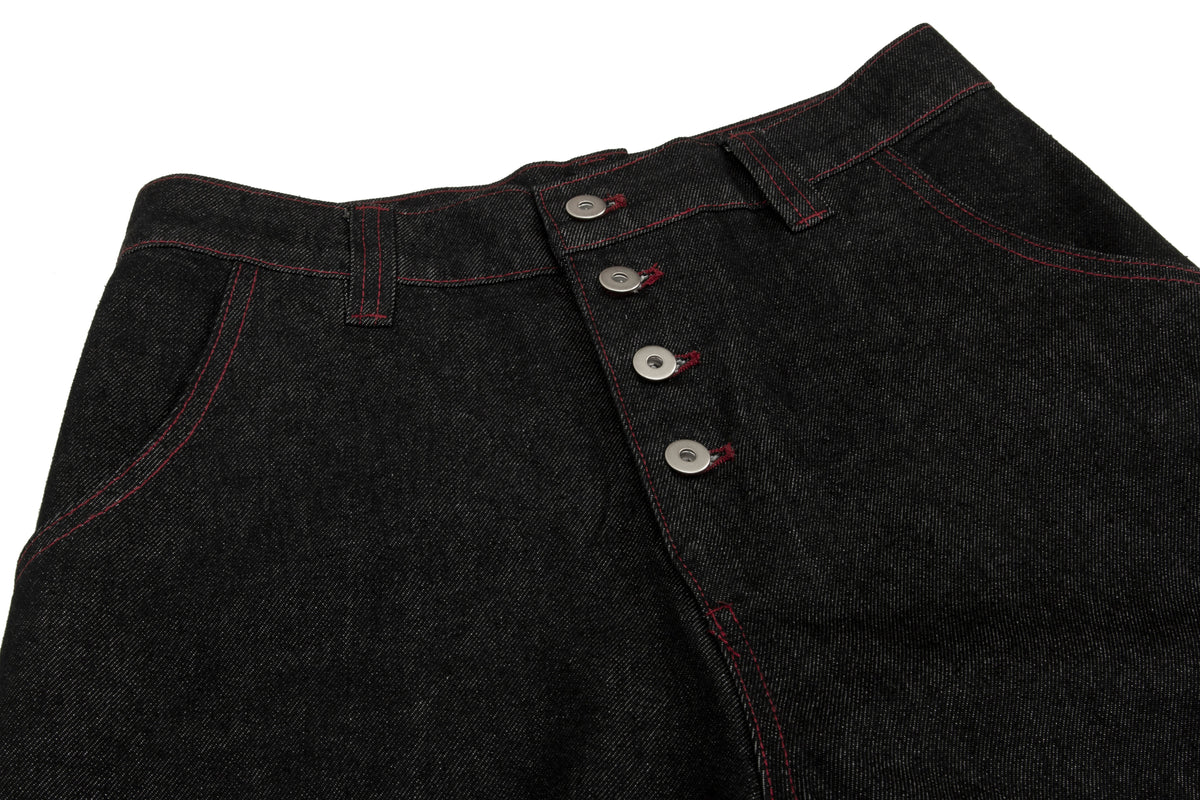 Pantalon en jean large à boutons multiples Madxmarx