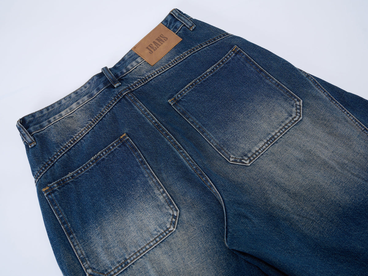 Madxmarx V-Panel Washed Wide-Leg Jeans