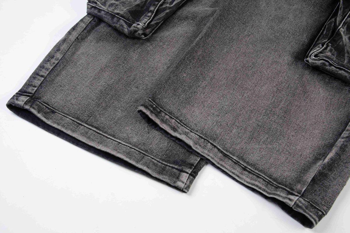 Madxmarx Multi-Pocket Washed Cargo Jeans