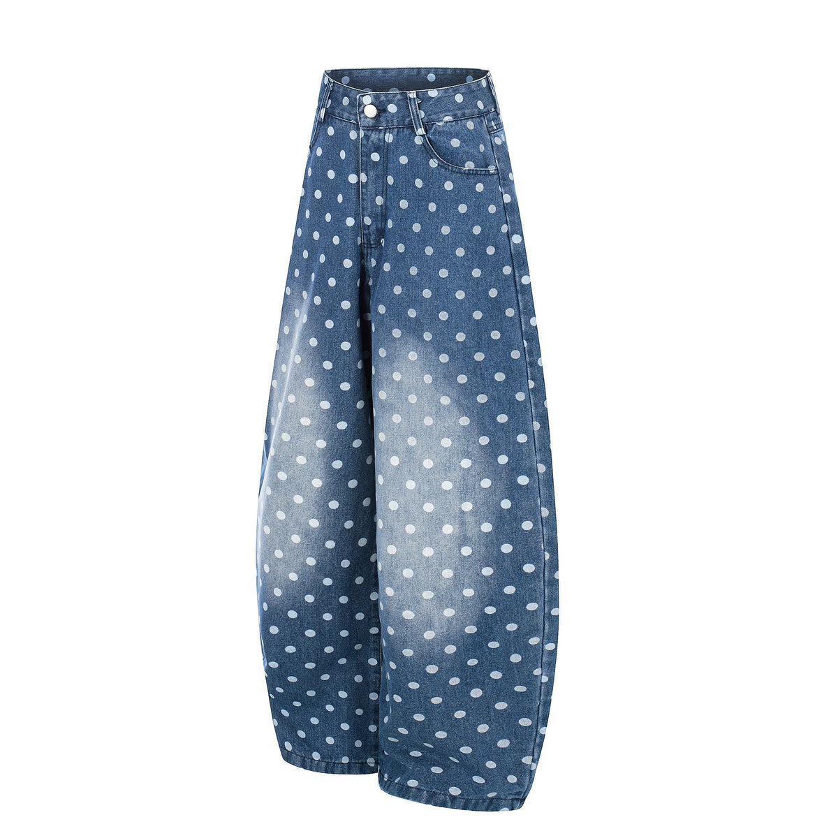 Madxmarx Jeans aus gewaschenem Denim mit Punkten