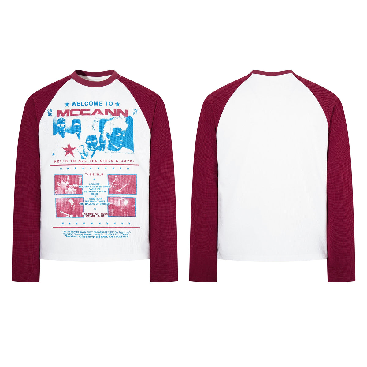 Madxmarx Contrast Raglan Graphic Long Sleeve Tee