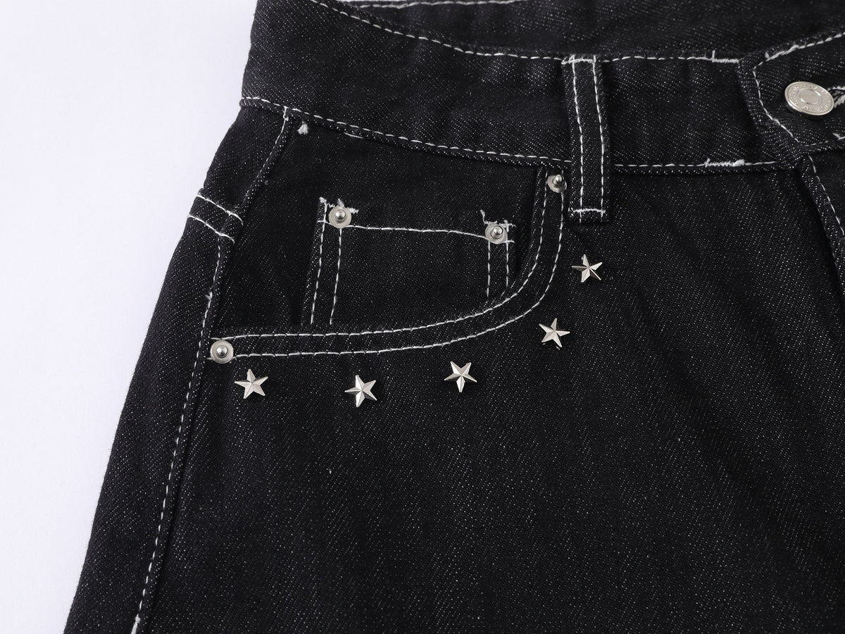 Madxmarx “Angel Wing Wide-Leg Denim Jeans”