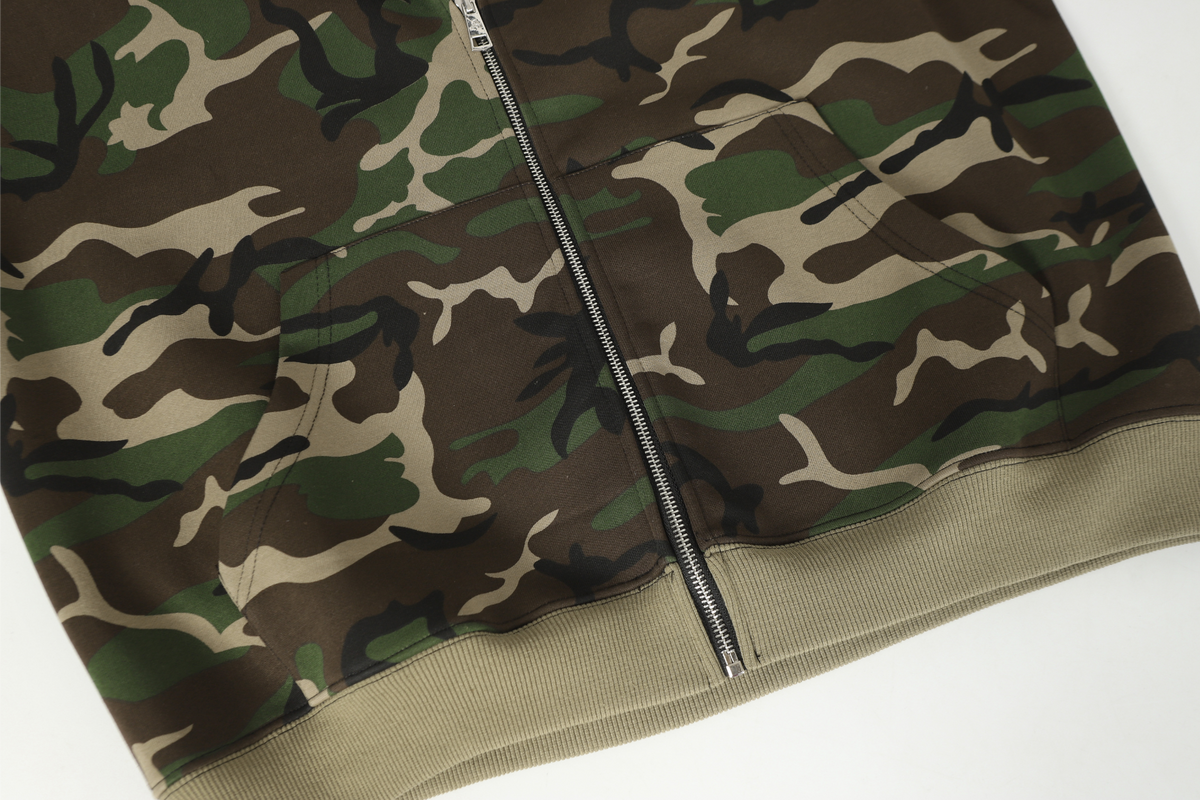 Madxmarx Camo Angel Graphic Zip Hoodie