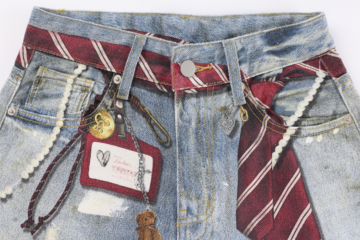 Jeans tonneau délavés à détails noués Madxmarx