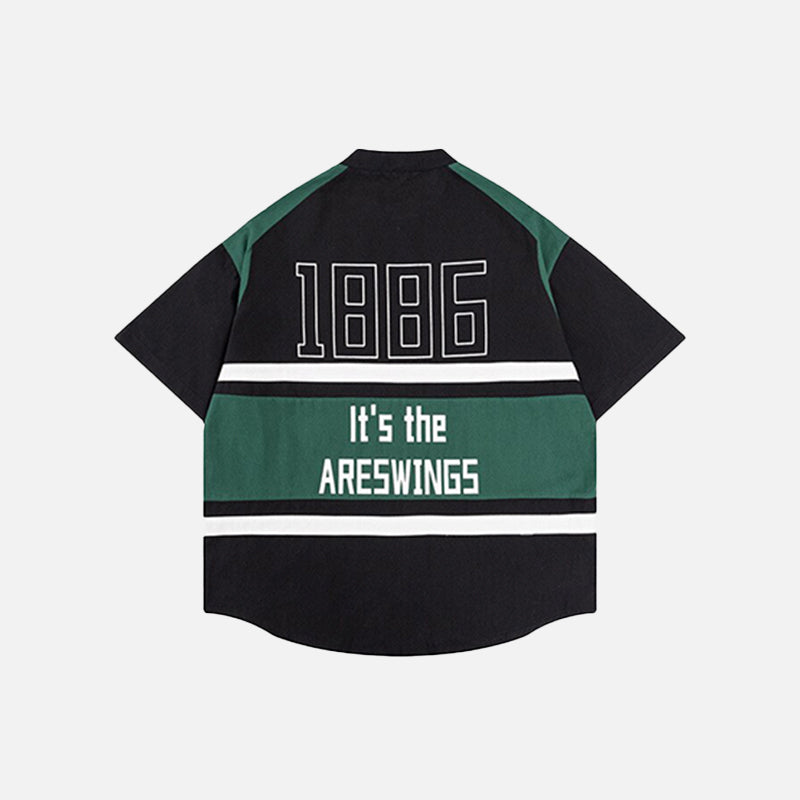 Camisa de moto con bordado de letras