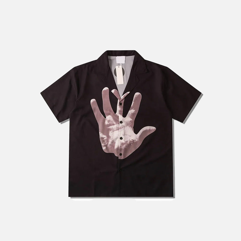 Hand Palm Short Sleeve Polo Shirt