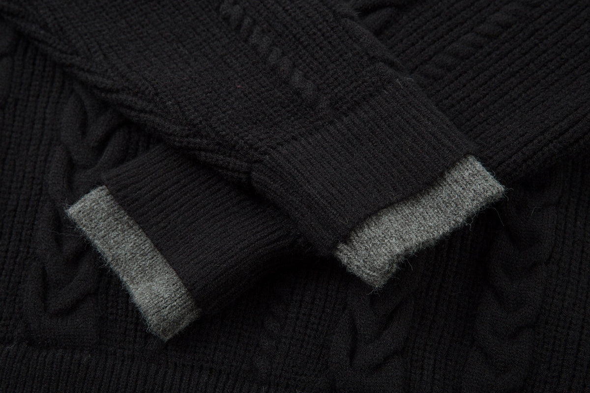 Madxmarx Vintage Cable Knit Polo Sweater