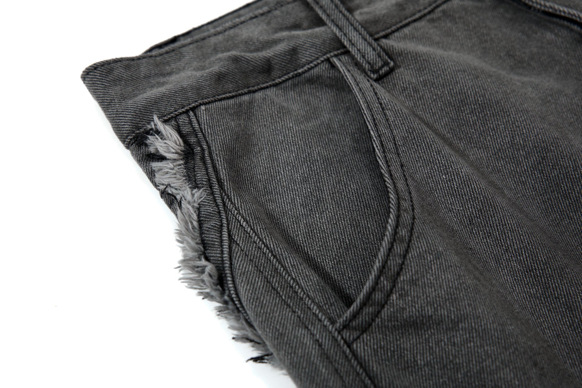 Jean cargo incurvé délavé et effiloché Madxmarx
