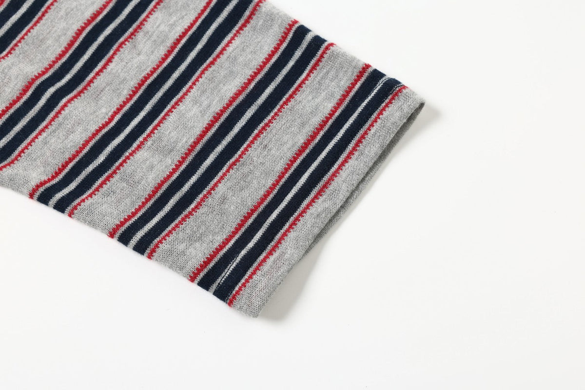 Madxmarx Layered Stripe Sleeve Long Sleeve Tee