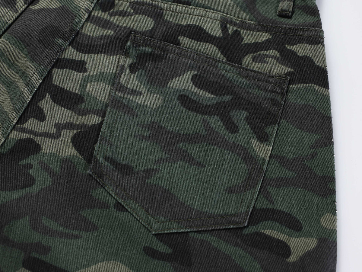 Madxmarx Camouflage Wide-Leg Jeans