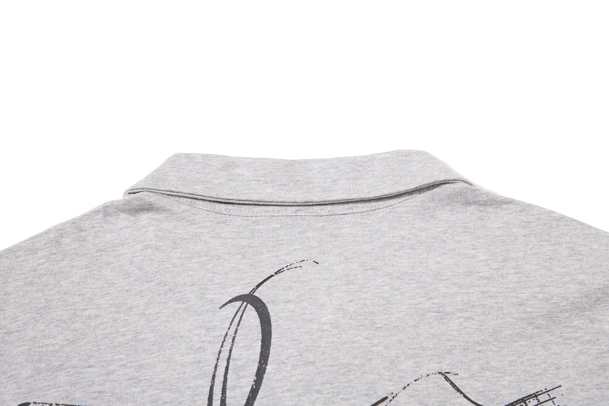 Madxmarx Star Hardware Graphic Polo Long Sleeve