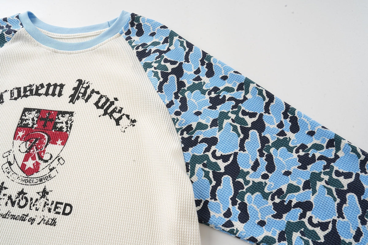 Madxmarx Camo Raglan Long Sleeve Tee