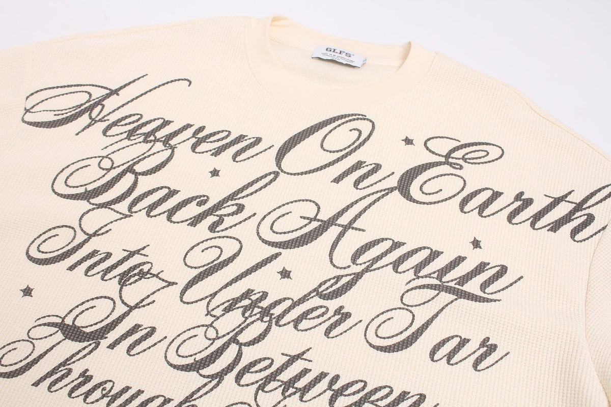 Madxmarx Script Graphic Waffle Long Sleeve