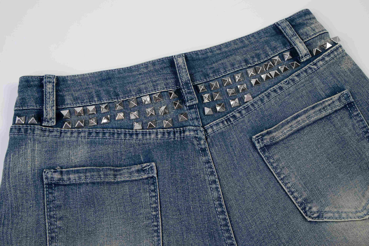 Madxmarx Stacked Moto Zip Jeans