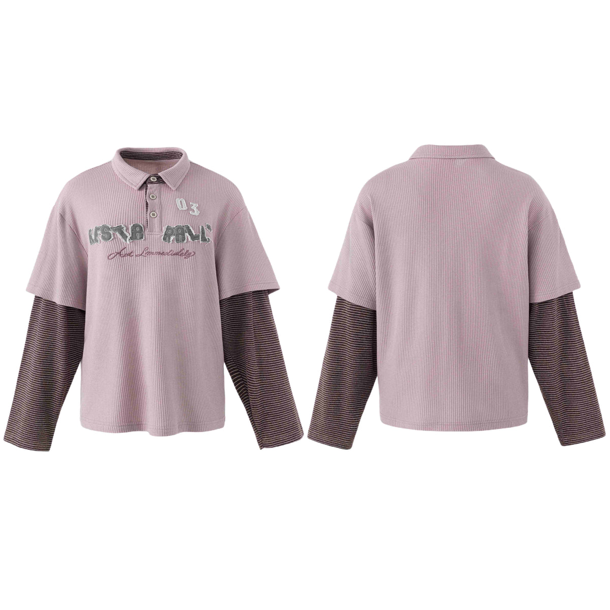 Madxmarx Layered Waffle Polo Tee