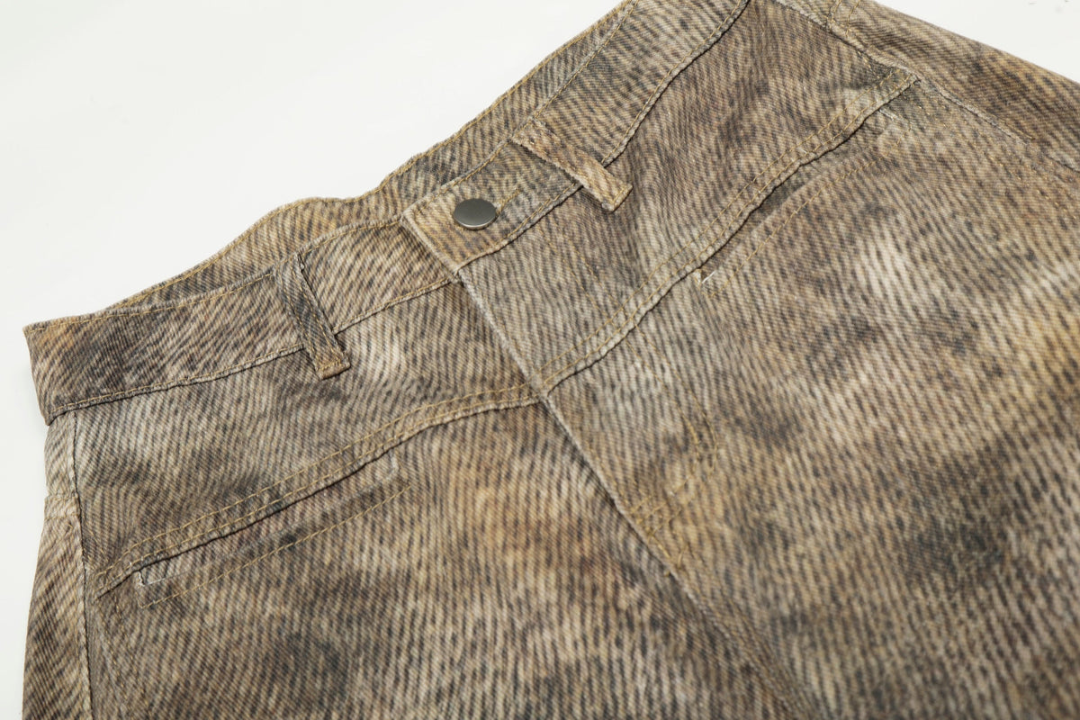 Jeans larges lavés à motif léopard Madxmarx