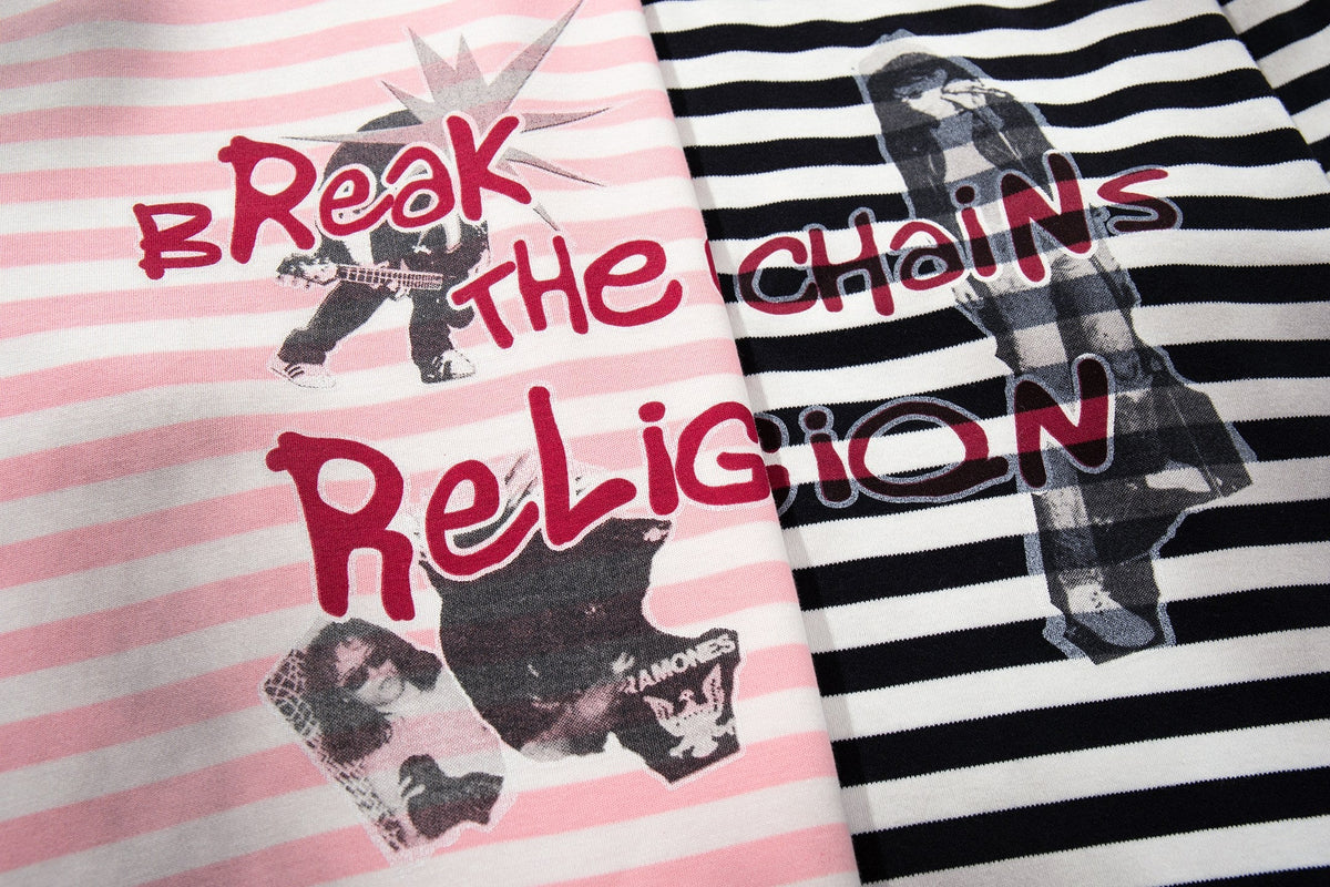 Madxmarx Striped Graphic Long Sleeve