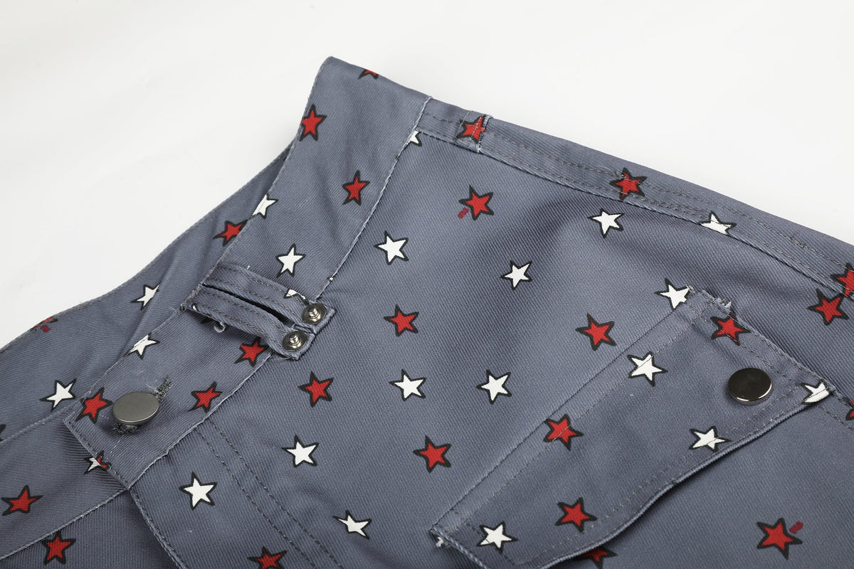 Madxmarx Star Print Wide-Leg Balloon Jeans