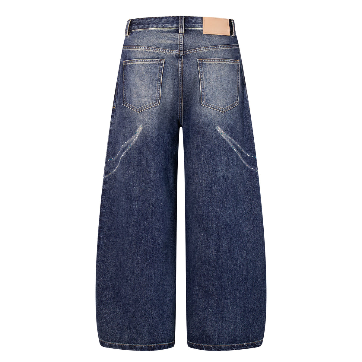 Madxmarx Rhinestone Wave Wide-Leg Jeans