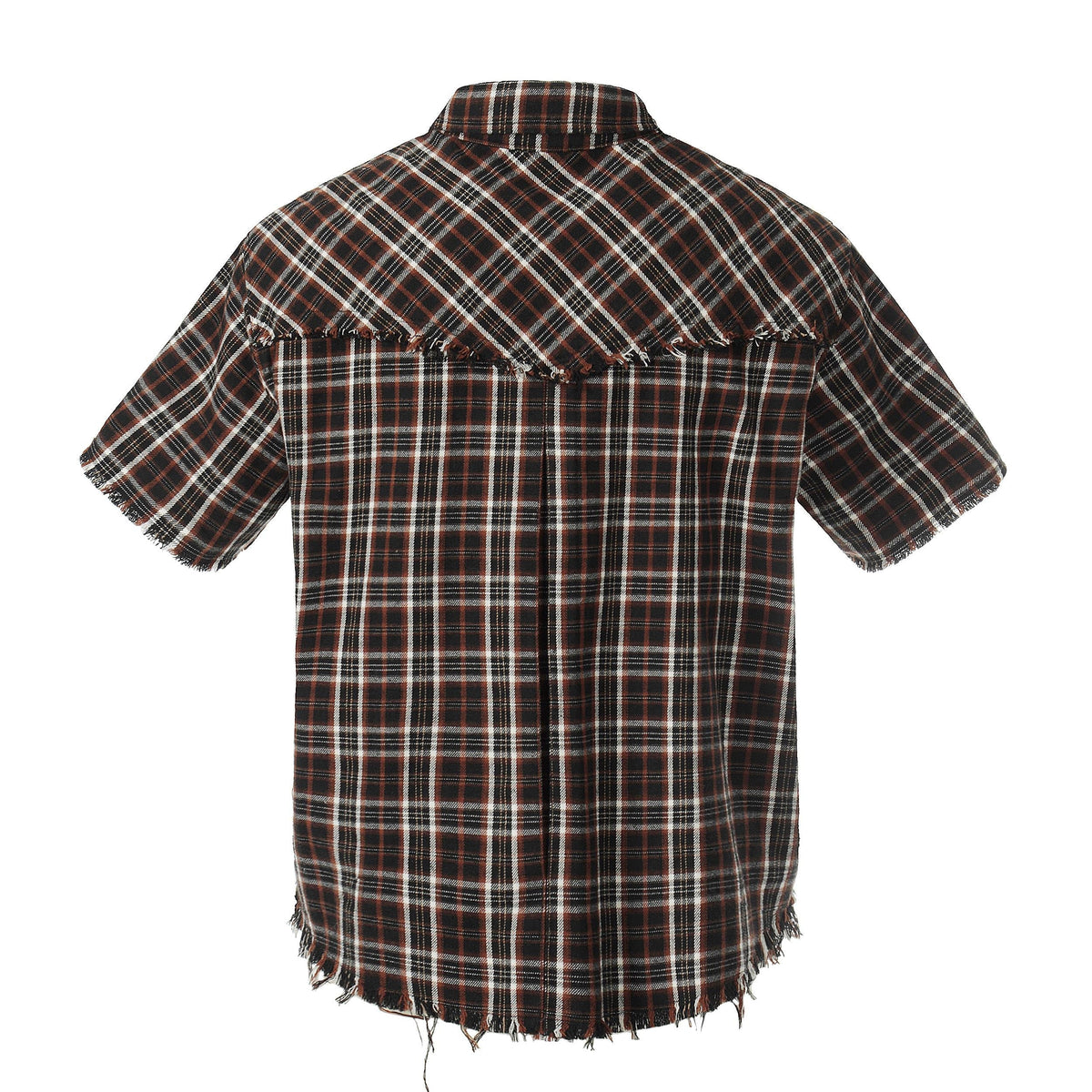 Madxmarx “Distressed Plaid Short Sleeve Shirt”